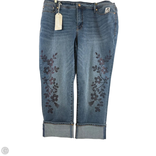 Jeans Boyfriend By Seven 7 In Blue Denim, Size: 18