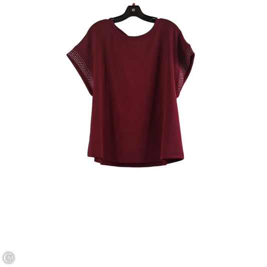 Top Short Sleeve By Chicos In Maroon, Size: Xl