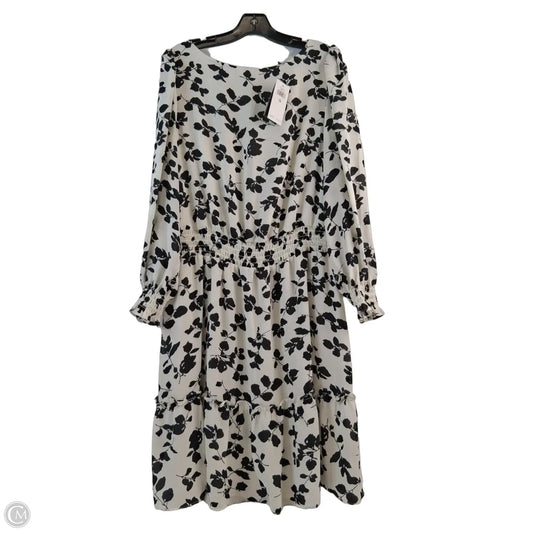 Dress Casual Midi By Lauren By Ralph Lauren In Black & White, Size: Xl