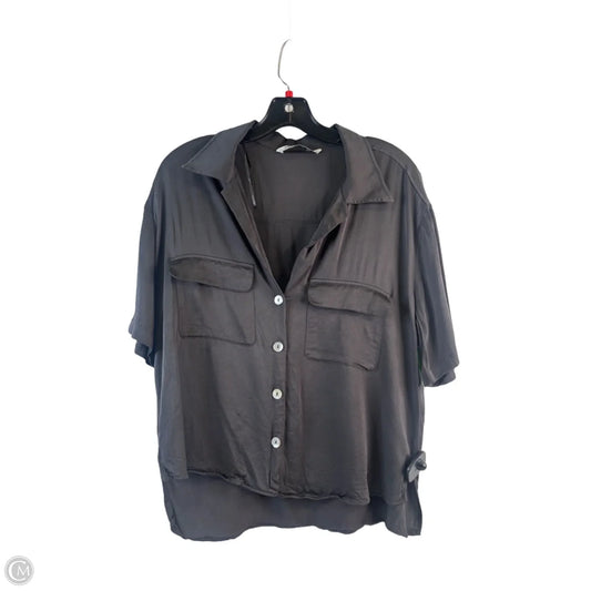 Top Short Sleeve By Zara In Grey, Size: L