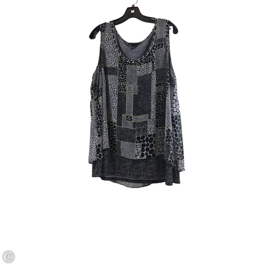 Top Sleeveless By Alfani In Black & White, Size: 2x