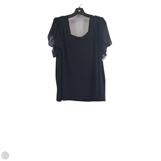Top Short Sleeve By Calvin Klein In Black, Size: 1x