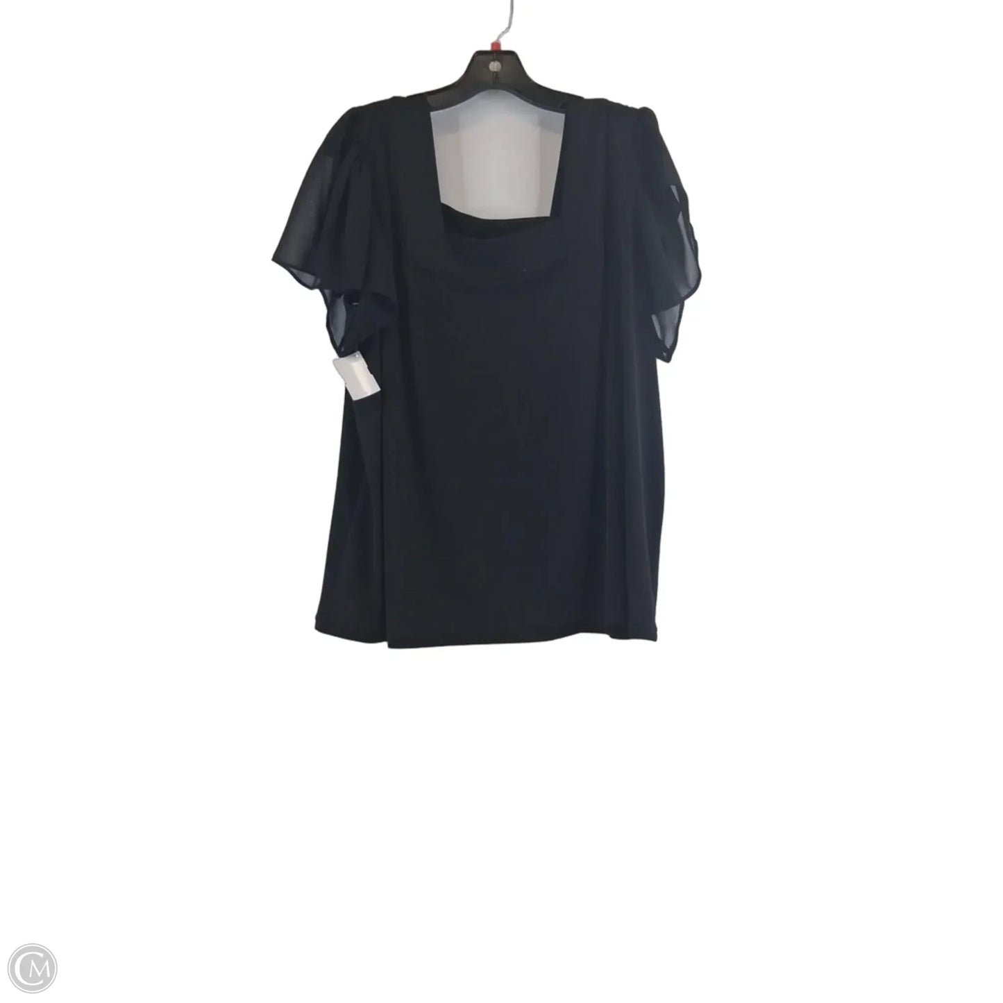 Top Short Sleeve By Calvin Klein In Black, Size: 1x