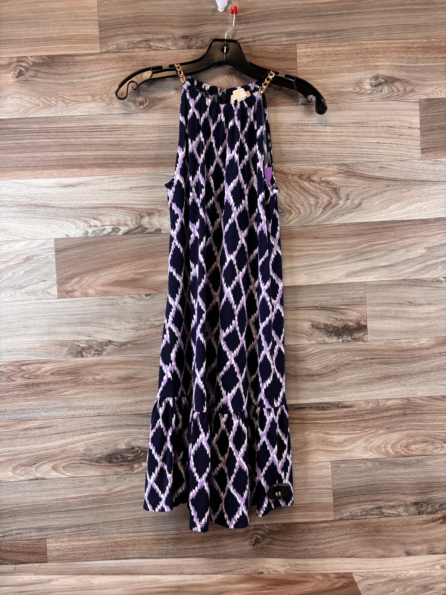 Blue & Purple Dress Casual Midi Michael By Michael Kors, Size Xs