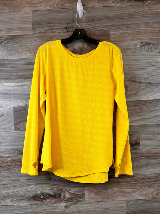 Yellow Athletic Top Long Sleeve Crewneck Zyia, Size M