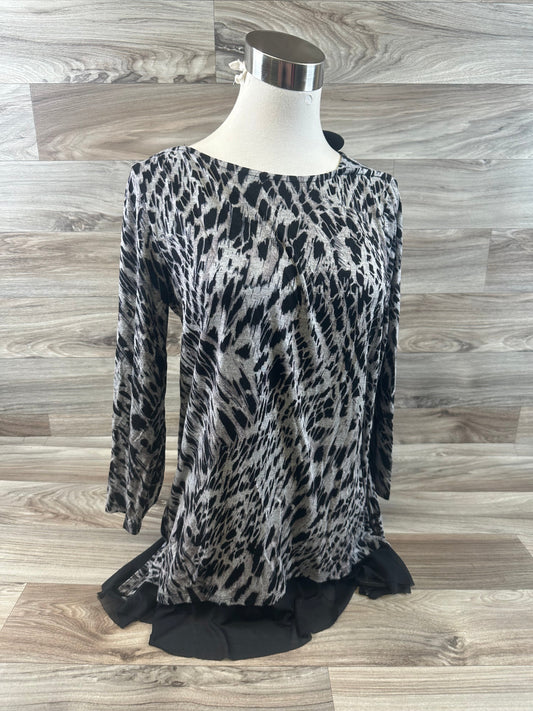 Black & Grey Top 3/4 Sleeve Cupio, Size L