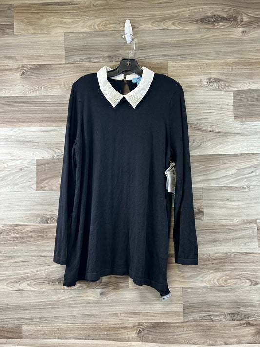 Black & White Top Long Sleeve Cece, Size Xl