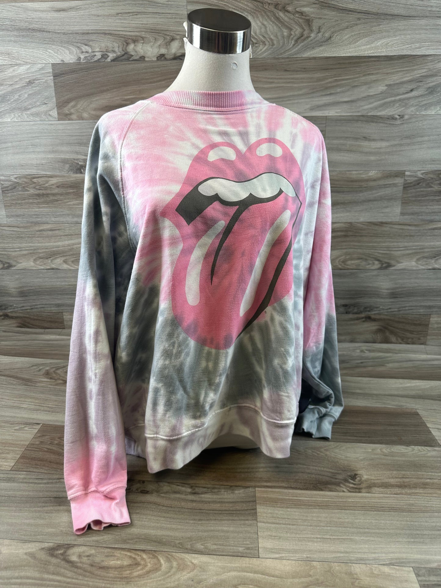 Tie Dye Print Top Long Sleeve Clothes Mentor, Size M