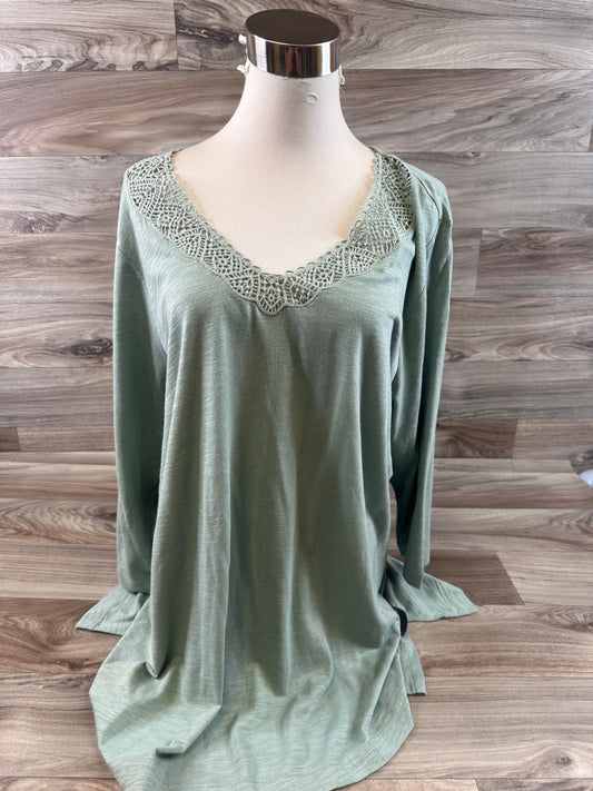 Green Top 3/4 Sleeve J. Jill, Size Xl