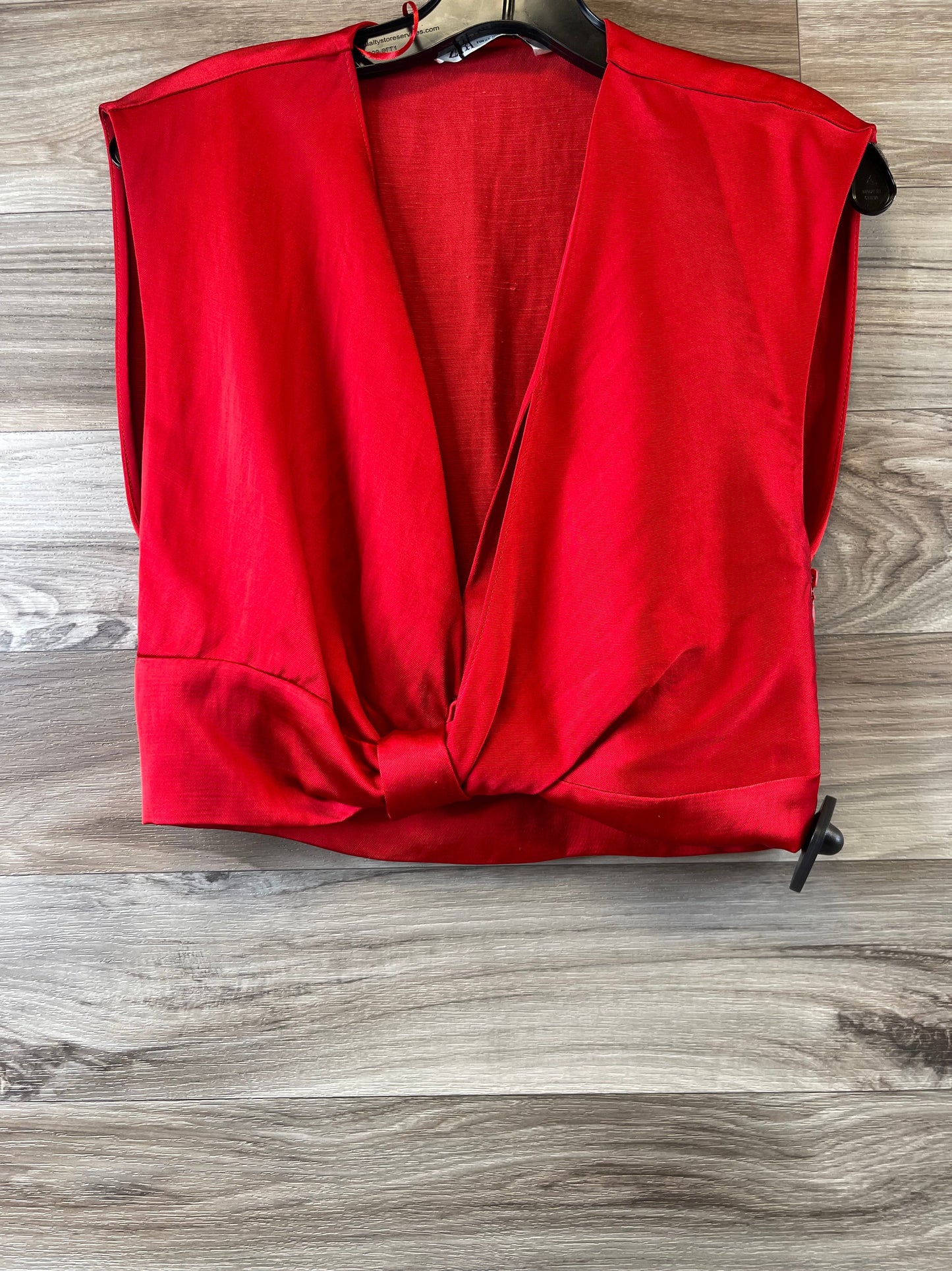 Top Sleeveless Basic By Zara In Red, Size: Xs