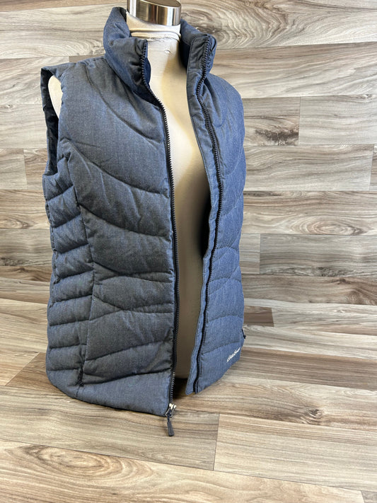 Vest Puffer & Quilted By Eddie Bauer In Blue, Size: M