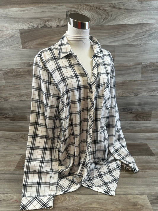 Top Long Sleeve By J. Jill In Plaid Pattern, Size: Xl