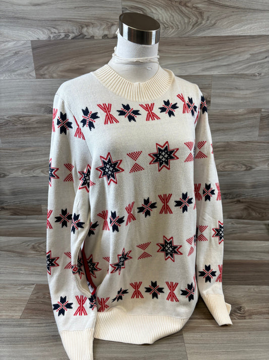 Sweater By Charter Club In Red & White, Size: Xl