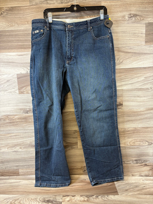 Jeans Straight By Lee In Blue Denim, Size: 18