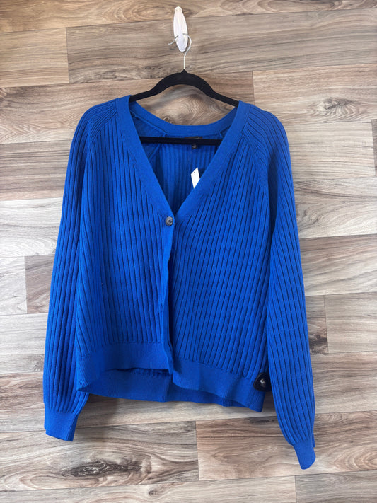 Sweater Cardigan By Talbots In Blue, Size: L