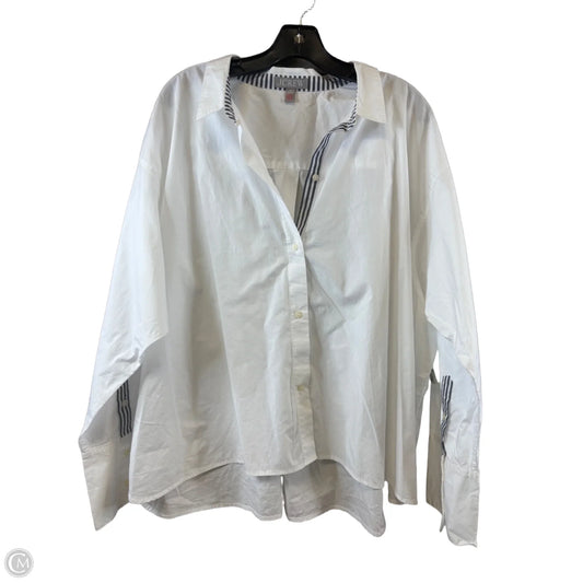 Top Long Sleeve By J. Crew In White, Size: 3x