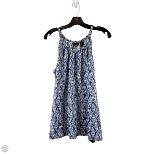 Top Sleeveless By T Tahari In Blue & White, Size: L
