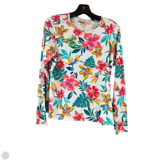Top Long Sleeve By Lands End In Floral Print, Size: Mp