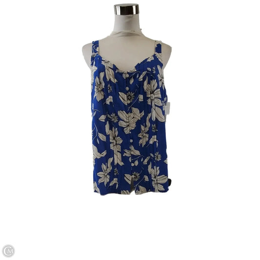 Top Sleeveless By Sonoma In Blue & White, Size: S