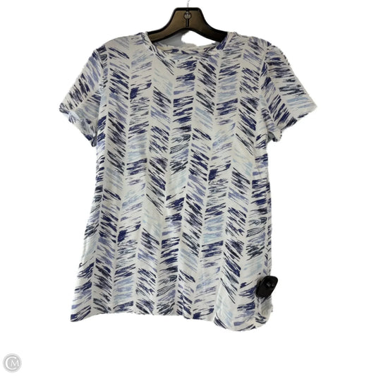 Top Short Sleeve Basic By Lord And Taylor In Purple & White, Size: S