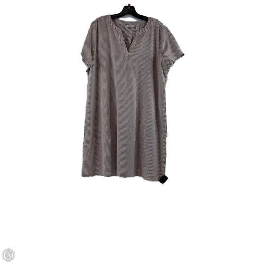 Dress Casual Midi By Isaac Mizrahi Live Qvc In Brown & White, Size: Xlp