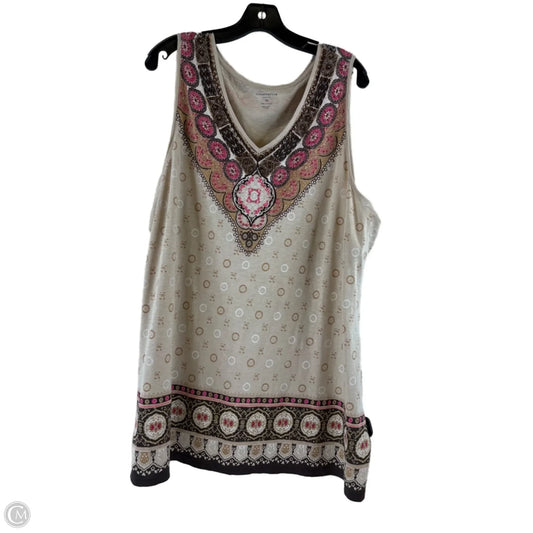 Top Sleeveless By Charter Club In Pink & Tan, Size: 3x