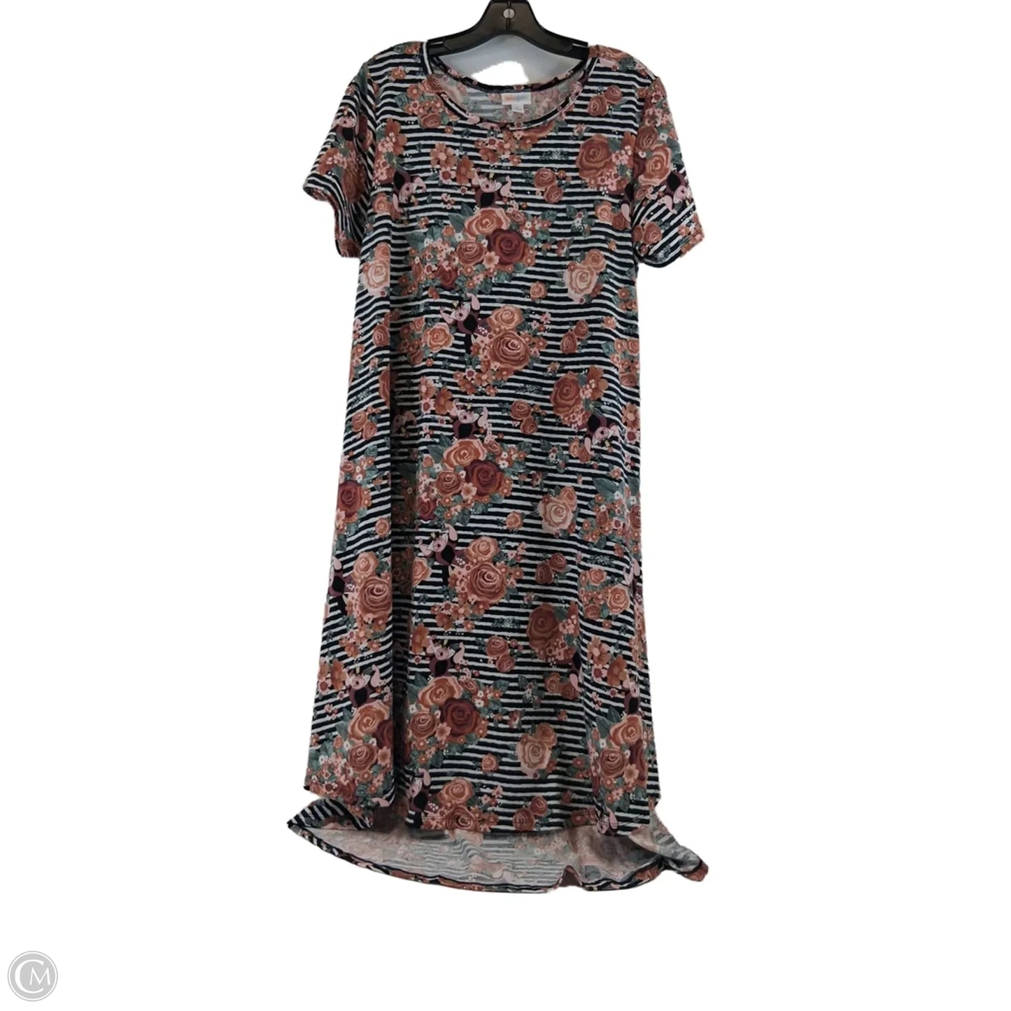 Dress Casual Midi By Lularoe In Black & Orange, Size: L