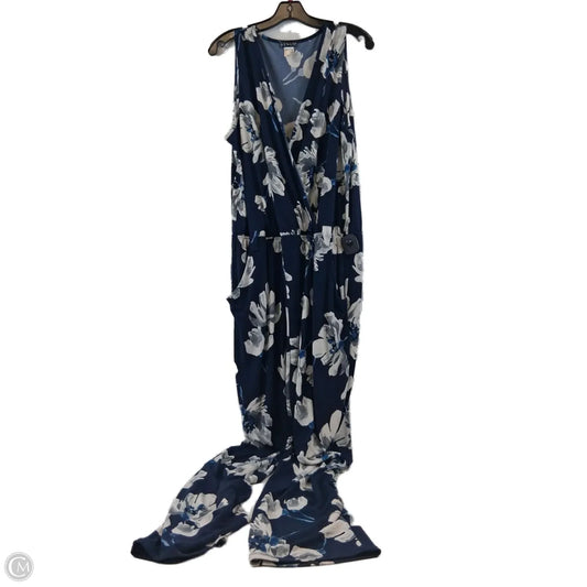 Jumpsuit By Venus In Blue & White, Size: Xl