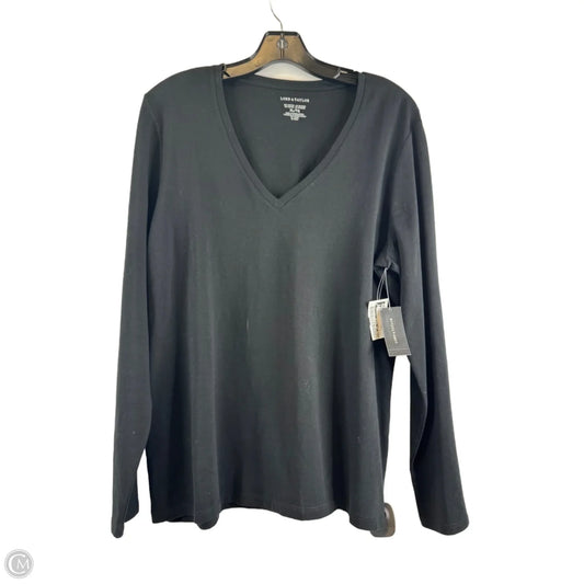Top Long Sleeve Basic By Lord And Taylor In Black, Size: Xl