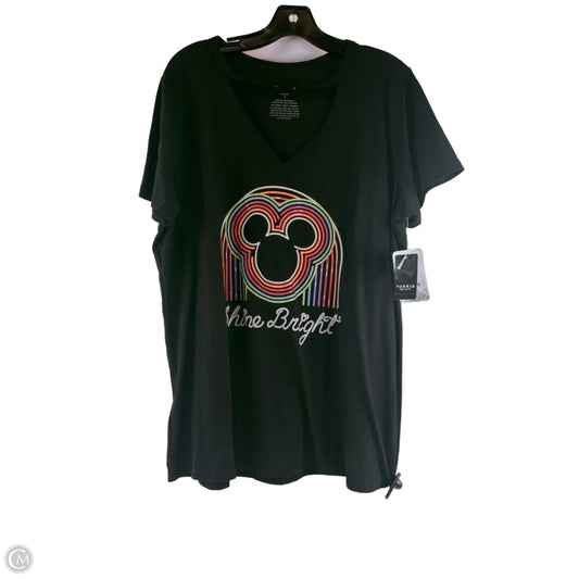 Top Short Sleeve By Disney Store In Black & Orange, Size: 1x