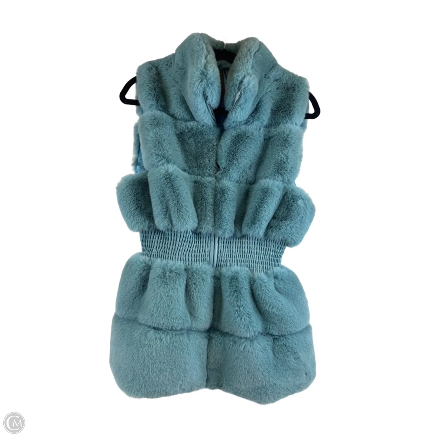 Vest Faux Fur & Sherpa By Aratta Silent Journey In Blue, Size: S