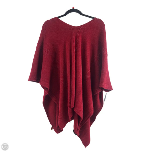 Poncho By Clothes Mentor In Red, Size: Osfm