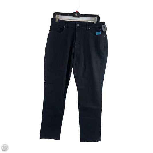 Jeans Skinny By Loft In Black Denim, Size: 12