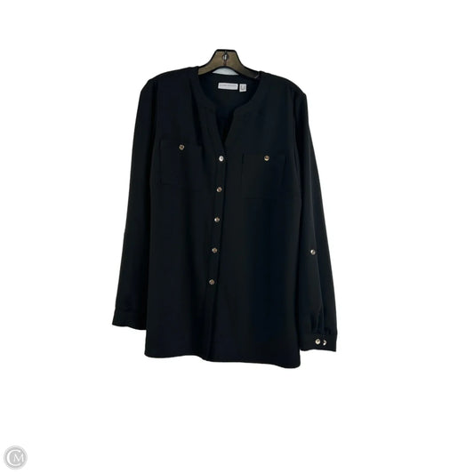 Top Long Sleeve By Susan Graver In Black, Size: M