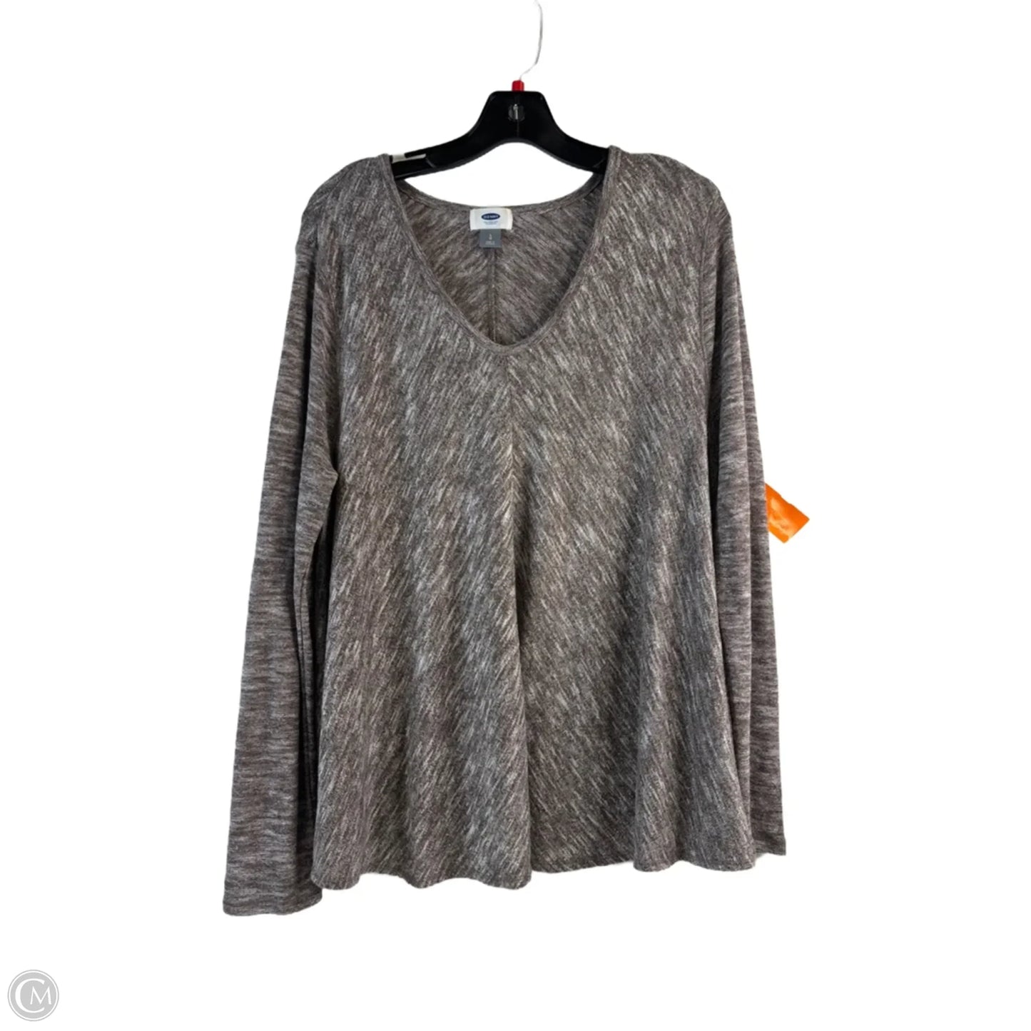 Top Long Sleeve By Old Navy In Brown & White, Size: L