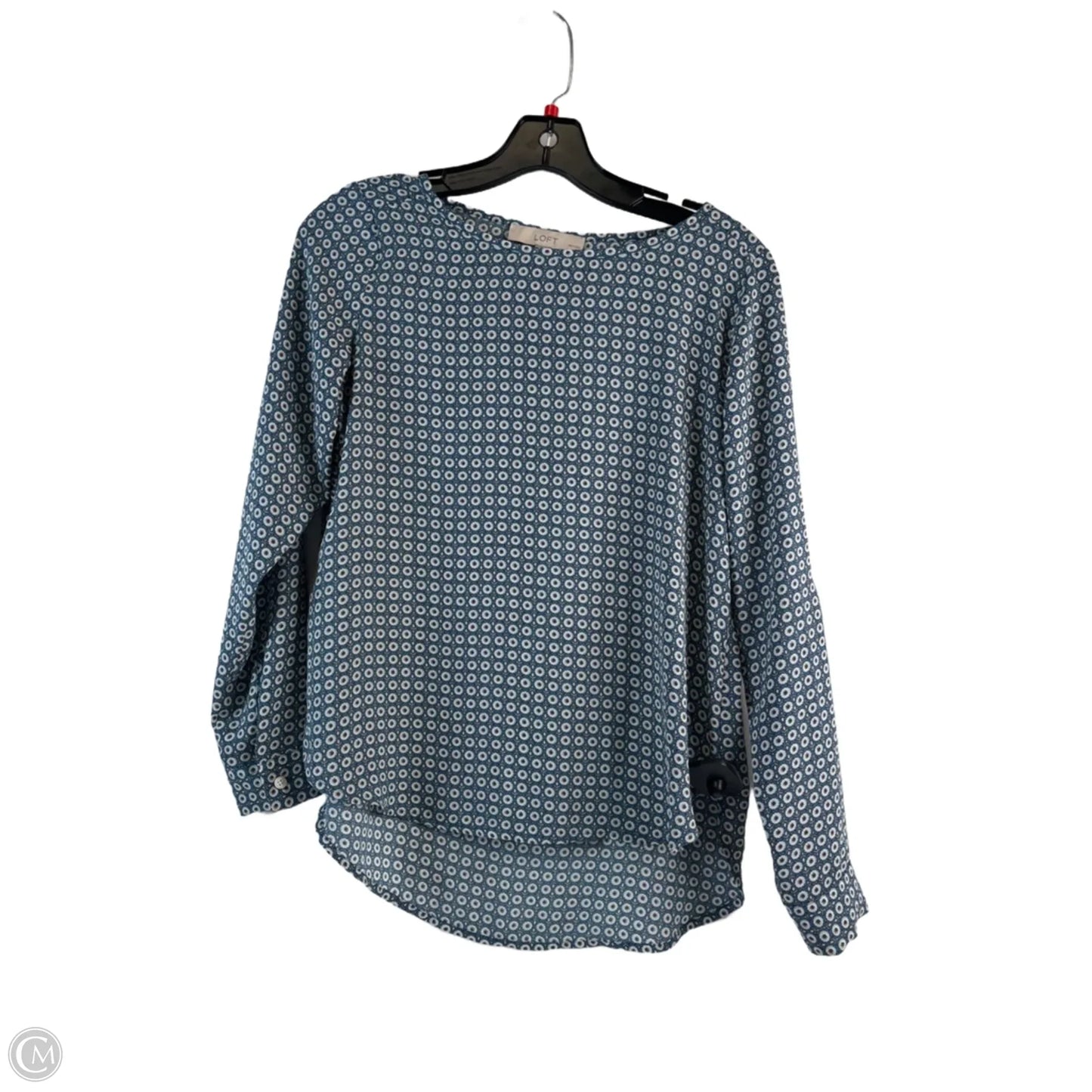 Top Long Sleeve By Loft In Blue & Tan, Size: Xsp