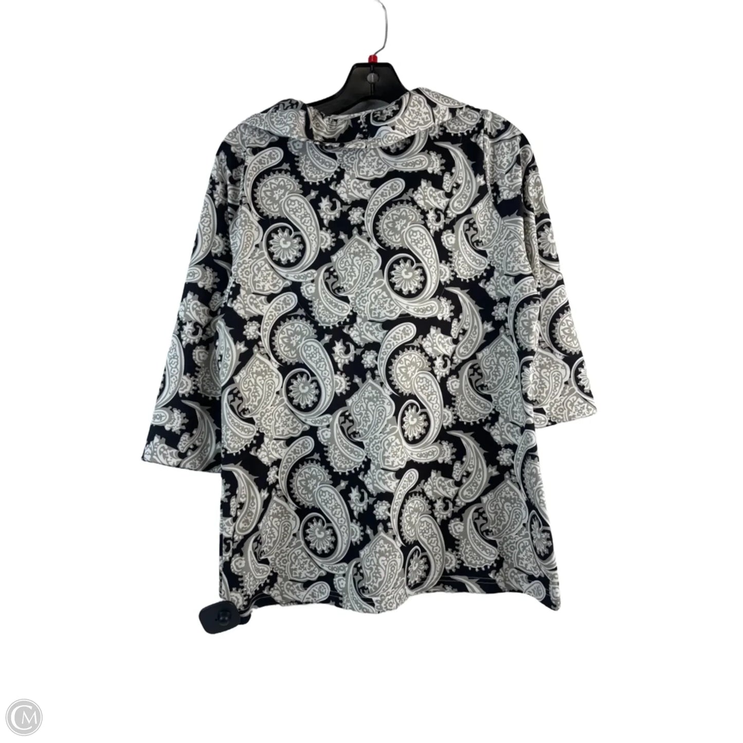 Top 3/4 Sleeve By Gretchen Scott In Black & Green, Size: L