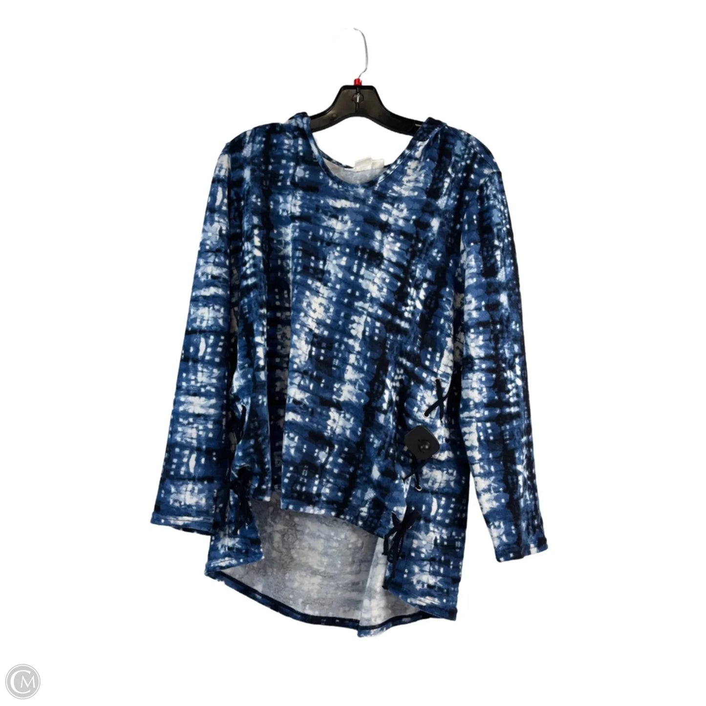 Top Long Sleeve By Skyes The Limit In Blue & White, Size: L