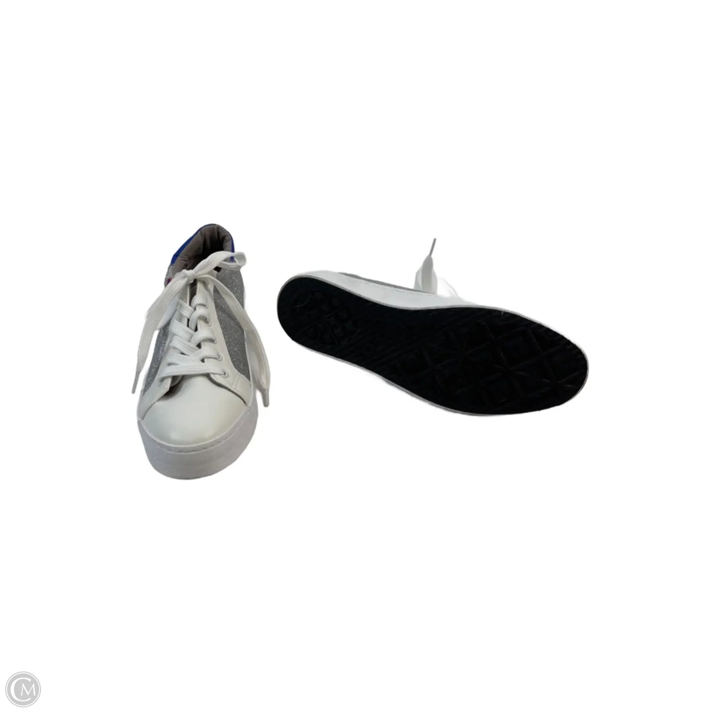 Shoes Sneakers By Clothes Mentor In Silver & White, Size: 10