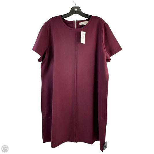 Dress Casual Midi By Loft In Maroon, Size: Xl