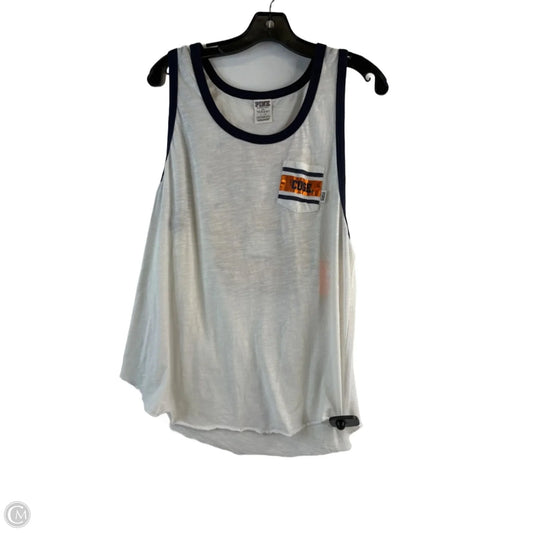 Athletic Tank Top By Pink In Blue & White, Size: L