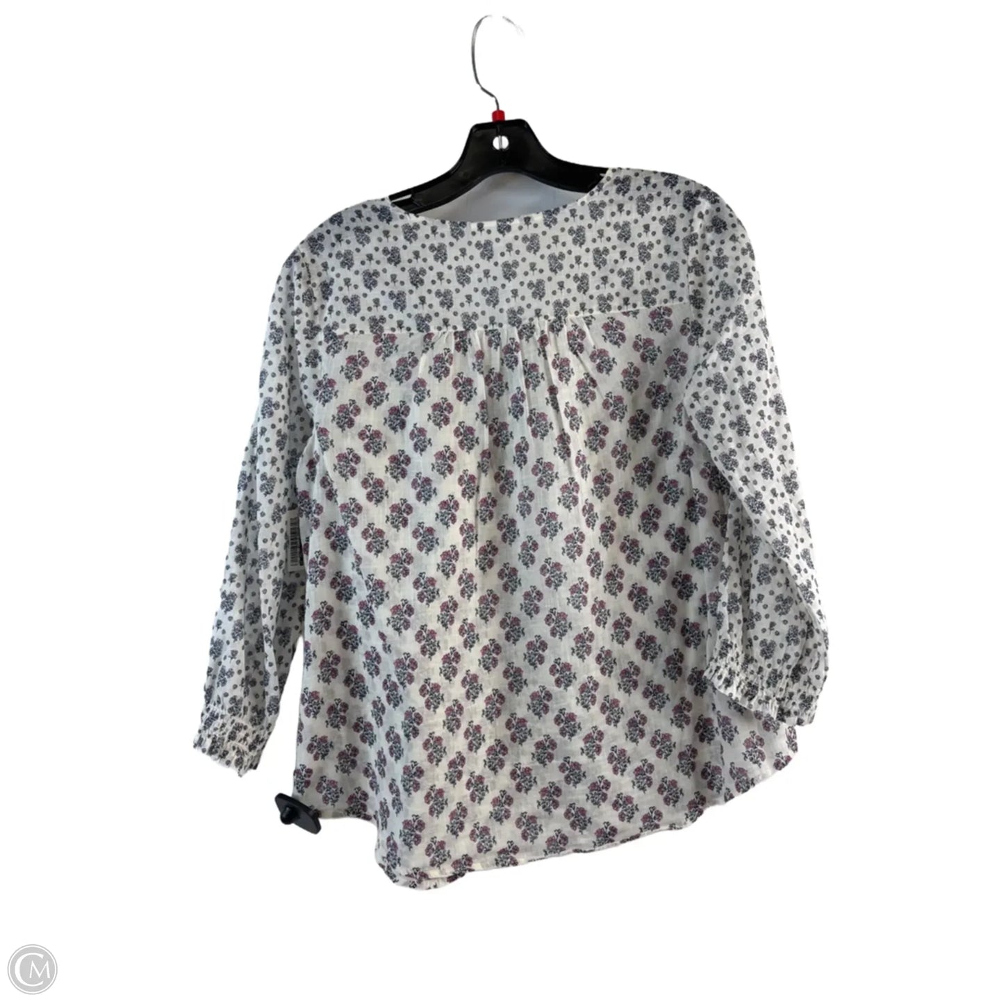 Top 3/4 Sleeve Basic By J. Jill In Pink & White, Size: Xs