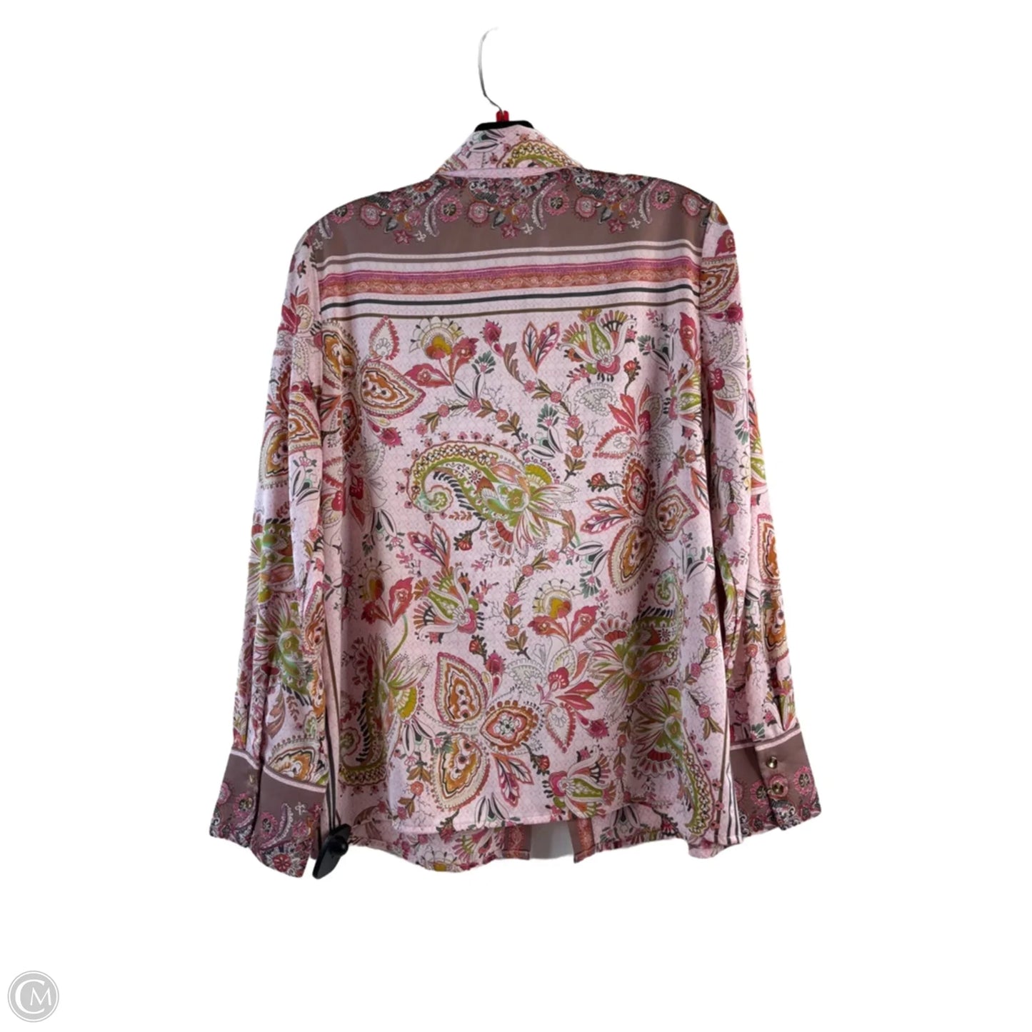 Top Long Sleeve By Rachel Zoe In Brown & Pink, Size: S