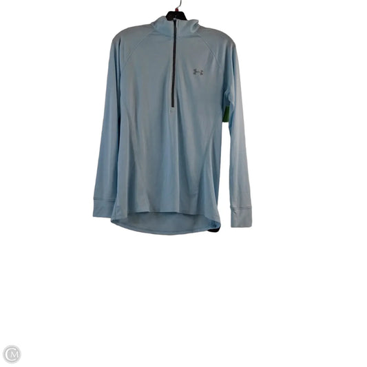 Athletic Top Long Sleeve Collar By Under Armour In Blue, Size: M