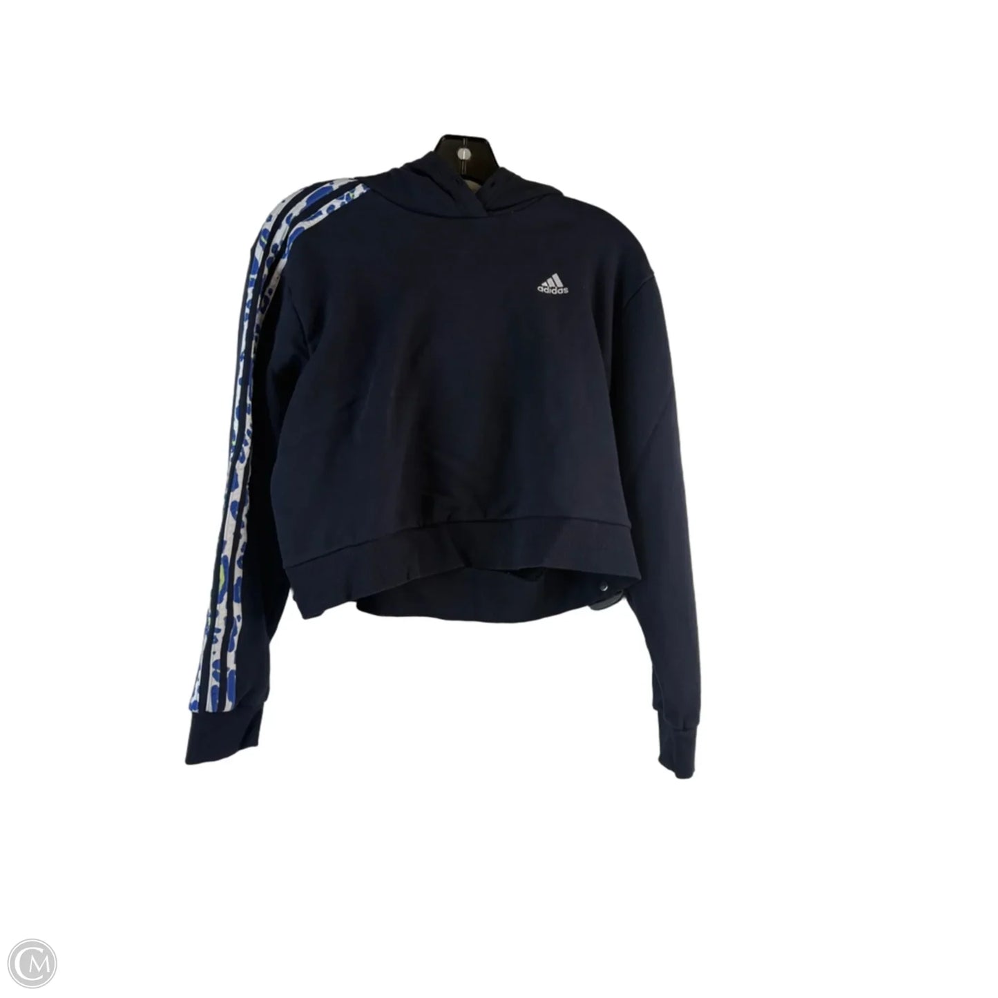 Athletic Sweatshirt Hoodie By Adidas In Navy, Size: M