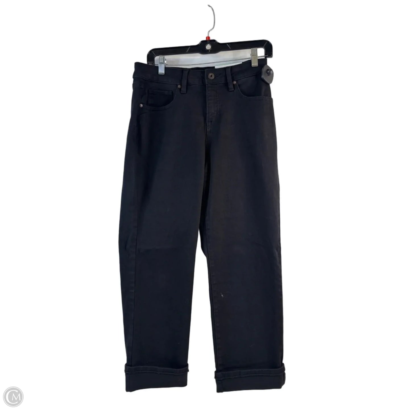 Jeans Cropped By Style And Company In Black Denim, Size: 8