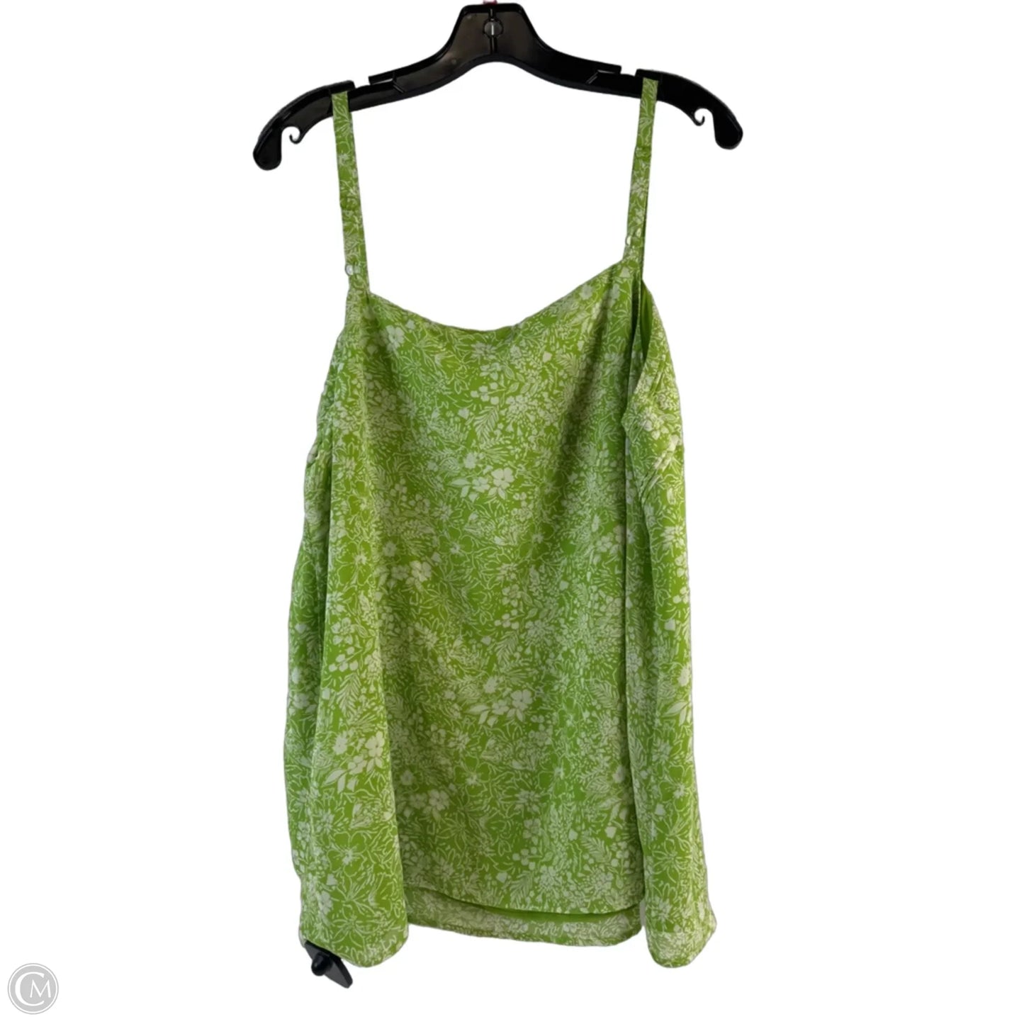 Top Sleeveless By Torrid In Green & White, Size: L