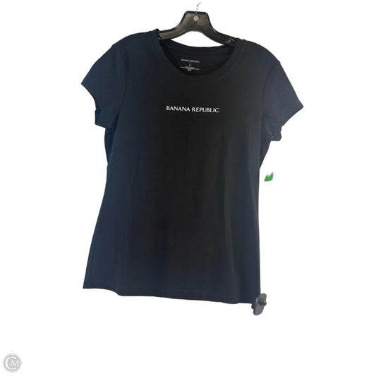 Top Short Sleeve Basic By Banana Republic In Black & White, Size: M