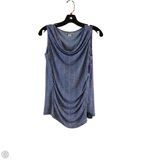 Top Sleeveless Basic By Coldwater Creek In Blue & White, Size: S