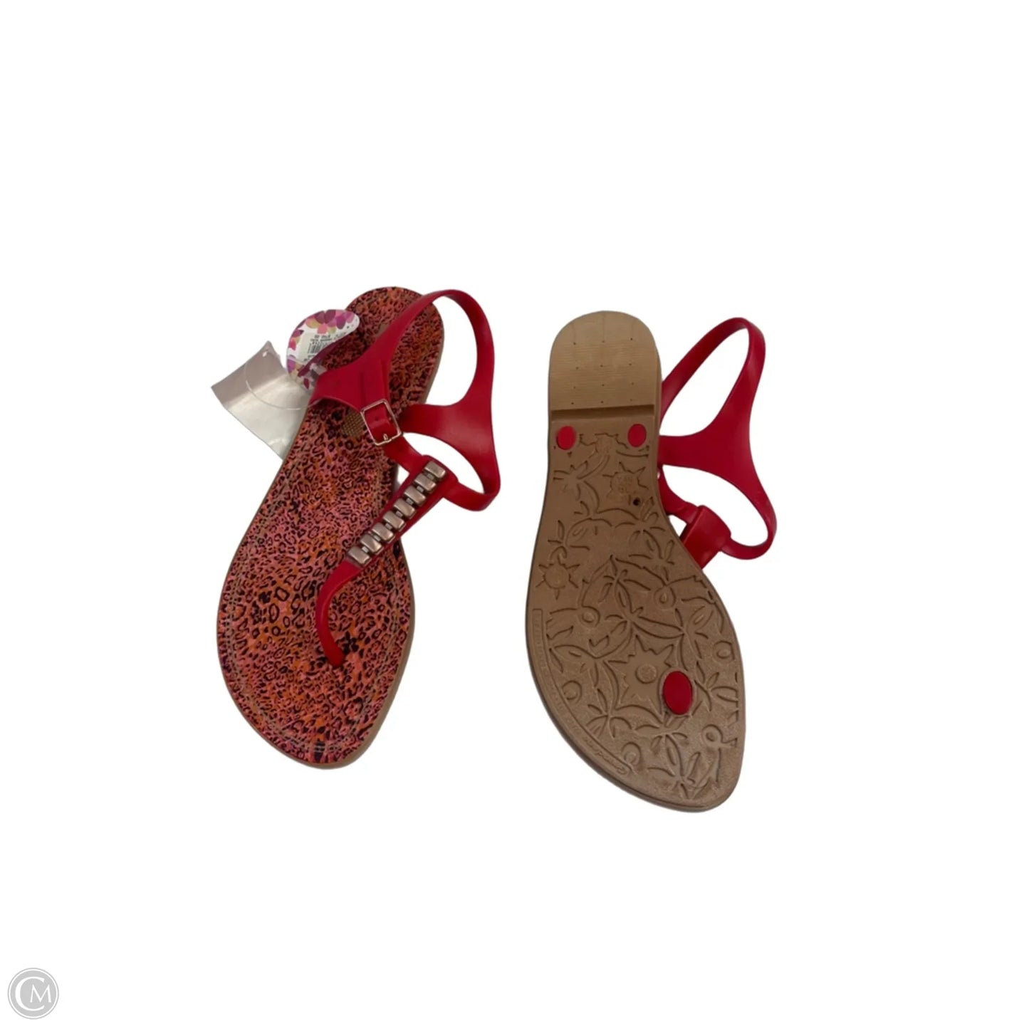Sandals Flats By Clothes Mentor In Red, Size: 9